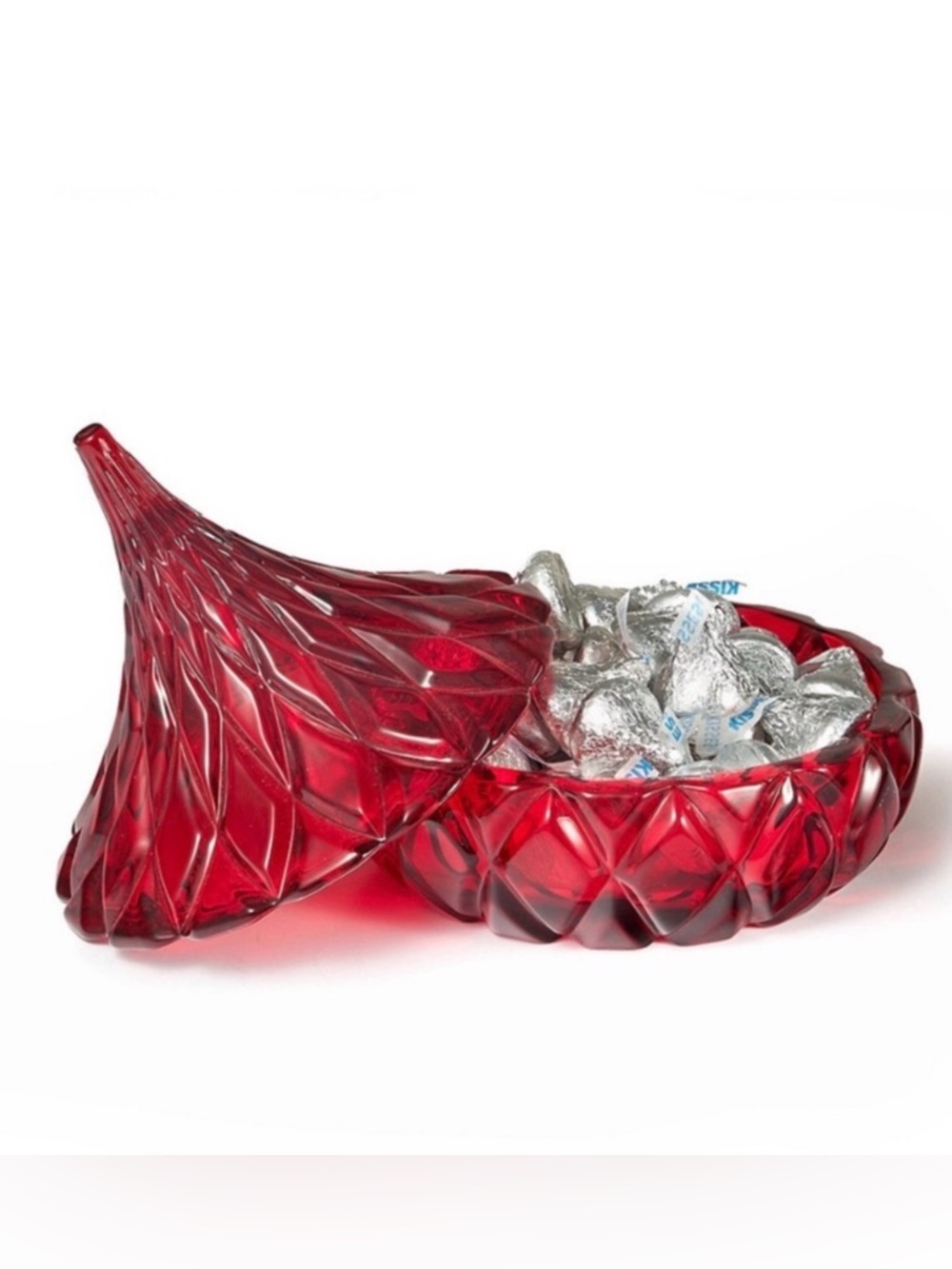 RED Hershey’s Kisses Candy Dish, Red.